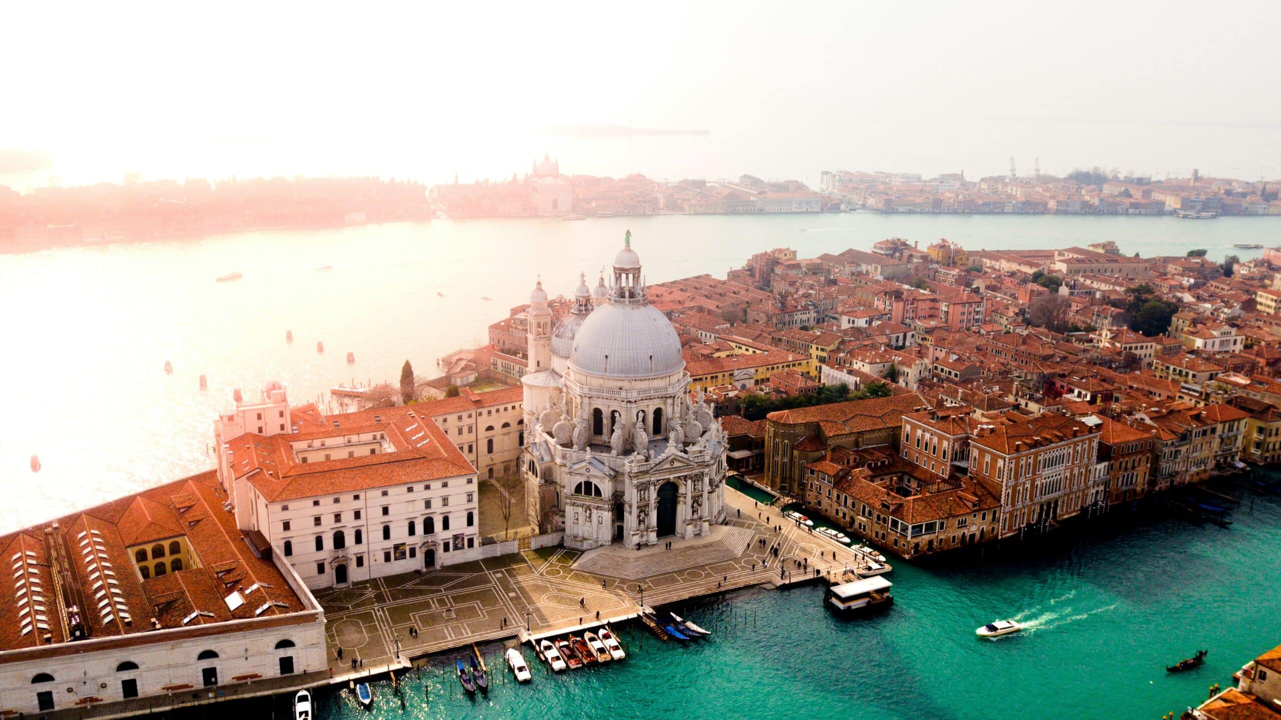 an aerial picture of a Wedding venue in Venice